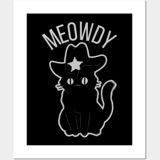 Meowdy Texas Cowboy Cat Posters and Art